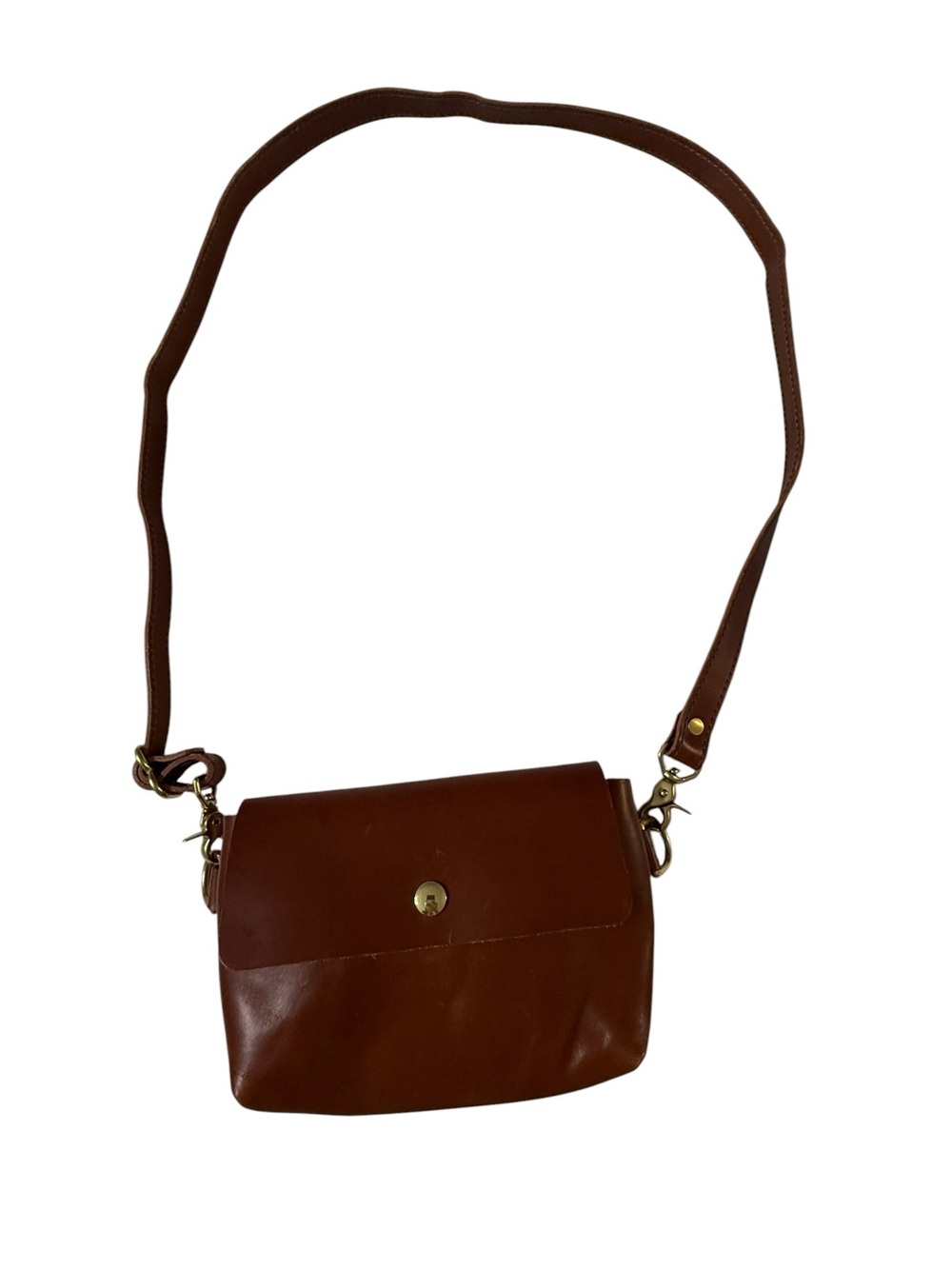 WEATHER & STORY Leather Hip Satchel Crossbody Belt Bag